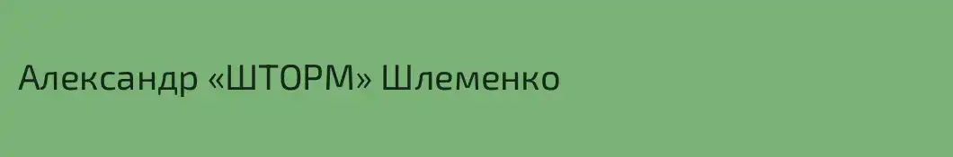 Александр «ШТОРМ» Шлеменко